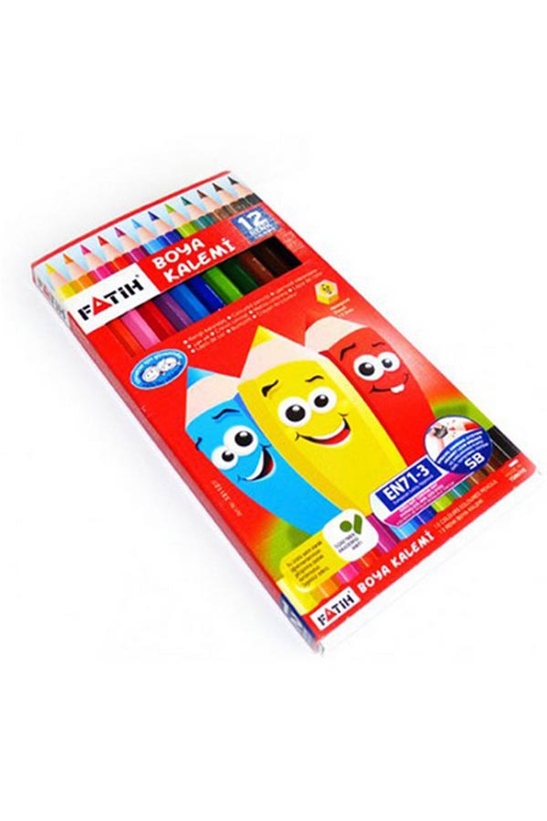 12 Renk Tam Boy Kuru Boya Kalemi 33112 - Fatih - 1