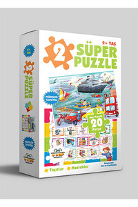 2 Süper Puzzle - Taşıtlar Meslekler 2 Yaş ve Üzeri - 0-6 Yaş Yayınları