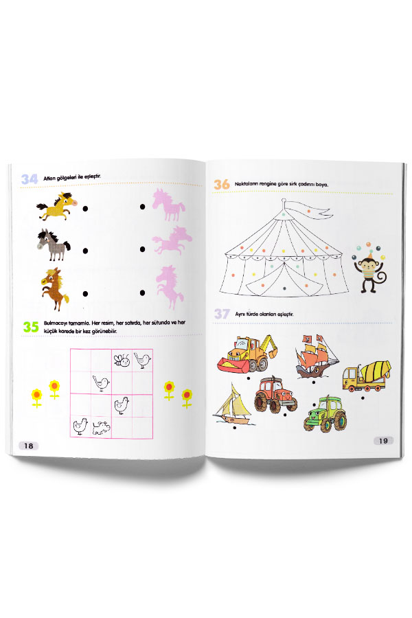 365 Dikkat ve Zeka Güçlendirici Etkinlikler Seti 8 Kitap 3-6 Yaş Çocuklar İçin - 2