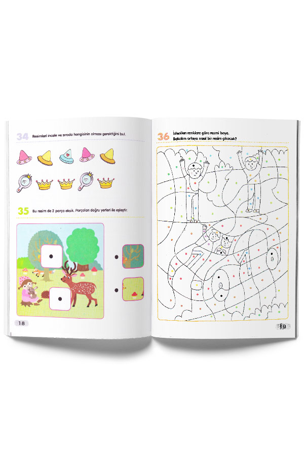 365 Dikkat ve Zeka Güçlendirici Etkinlikler Seti 8 Kitap 3-6 Yaş Çocuklar İçin - 3