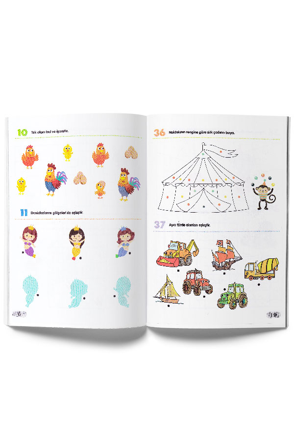 365 Dikkat ve Zeka Güçlendirici Etkinlikler Seti 8 Kitap 3-6 Yaş Çocuklar İçin - 4