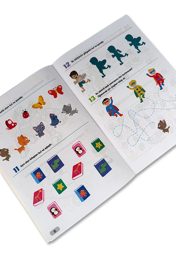 365 Dikkat ve Zeka Güçlendirici Etkinlikler Seti 8 Kitap 3-6 Yaş Çocuklar İçin - 4