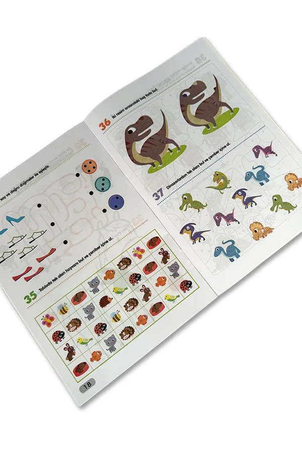 365 Dikkat ve Zeka Güçlendirici Etkinlikler Seti 8 Kitap 3-6 Yaş Çocuklar İçin - 5
