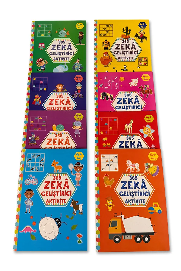 365 Zeka Geliştirici Aktivite Seti 8 Kitap 4 Yaş ve Üzeri Çocuklar İçin - 1