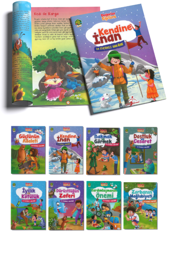 4+ Yaş Değerler Eğitimi Seti 8 Adet Dergi Boy Kitap - 1