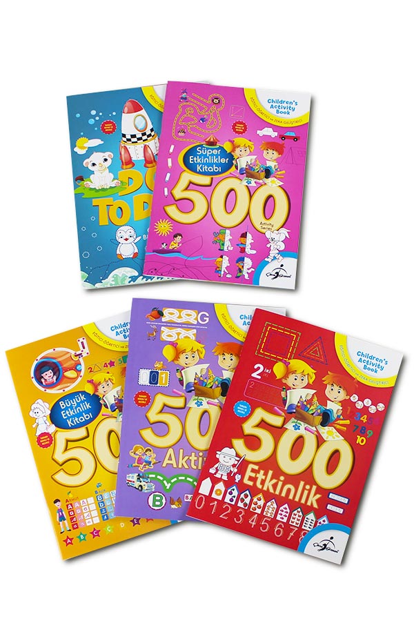 500 Etkinlik Aktivite 5 Kitap 320 Sayfa Eğitici Öğretici ve Zeka Geliştirici - 1