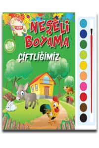 Çifliğimiz - Çocuklar İçin Neşeli Boyama - Sulu Boya Takımı Hediyeli