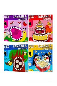 Çiz Tamamla Yapıştır Seti - 4 Kitap