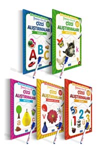 Çizgi Alıştırmaları Seti 5 Kitap - Yaz Sil Kalem Hediyeli