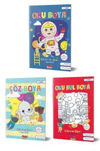 Eğitici Boyama Seti - 3 Kitap (1.Sınıf)