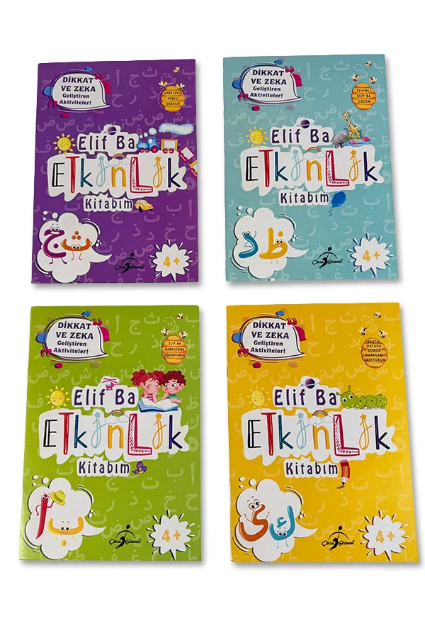 4+ Yaş Elif Ba Etkinlik Kitabım Seti - 4 Kitap - 1
