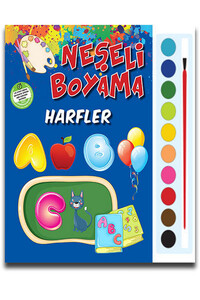 Harfler - Çocuklar İçin Neşeli Boyama - Sulu Boya Takımı Hediyeli