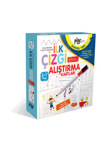 İlk Çizgi Alıştırmaları Kartları - Yaz-Sil-Tekrar Yaz - 3-7 Yaş - Piar Kids