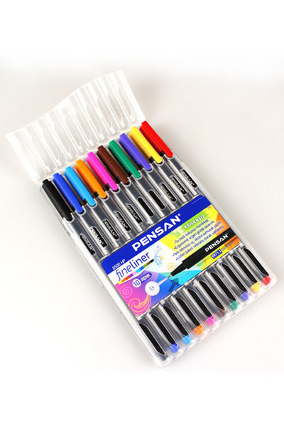 Pensan 6500 Fineliner 10 Renk Plastik Kutulu - 1