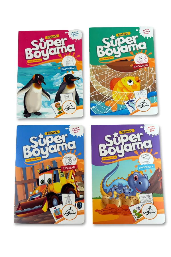 Stickerli Süper Boyama - 4 Kitap - 1
