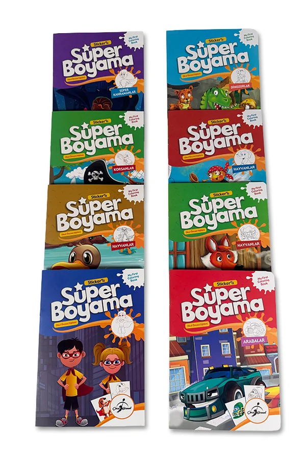Stickerli Süper Boyama - 8 Kitap - 1
