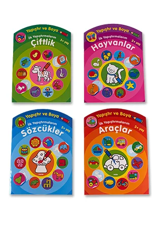2-4 Yaş Bebeğimin Yapıştır ve Boya Seti - 4 Kitap